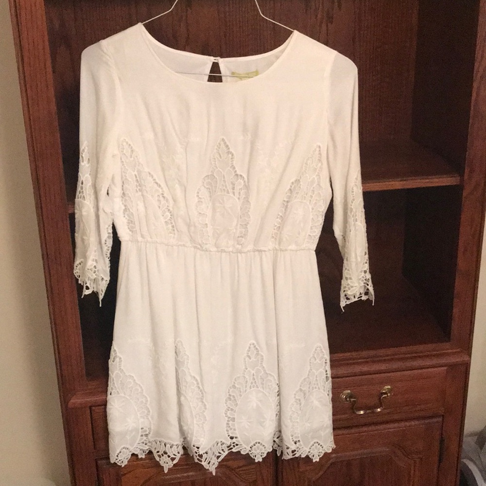 Gianni Bini White Lace Levi Dress Sz L NWT